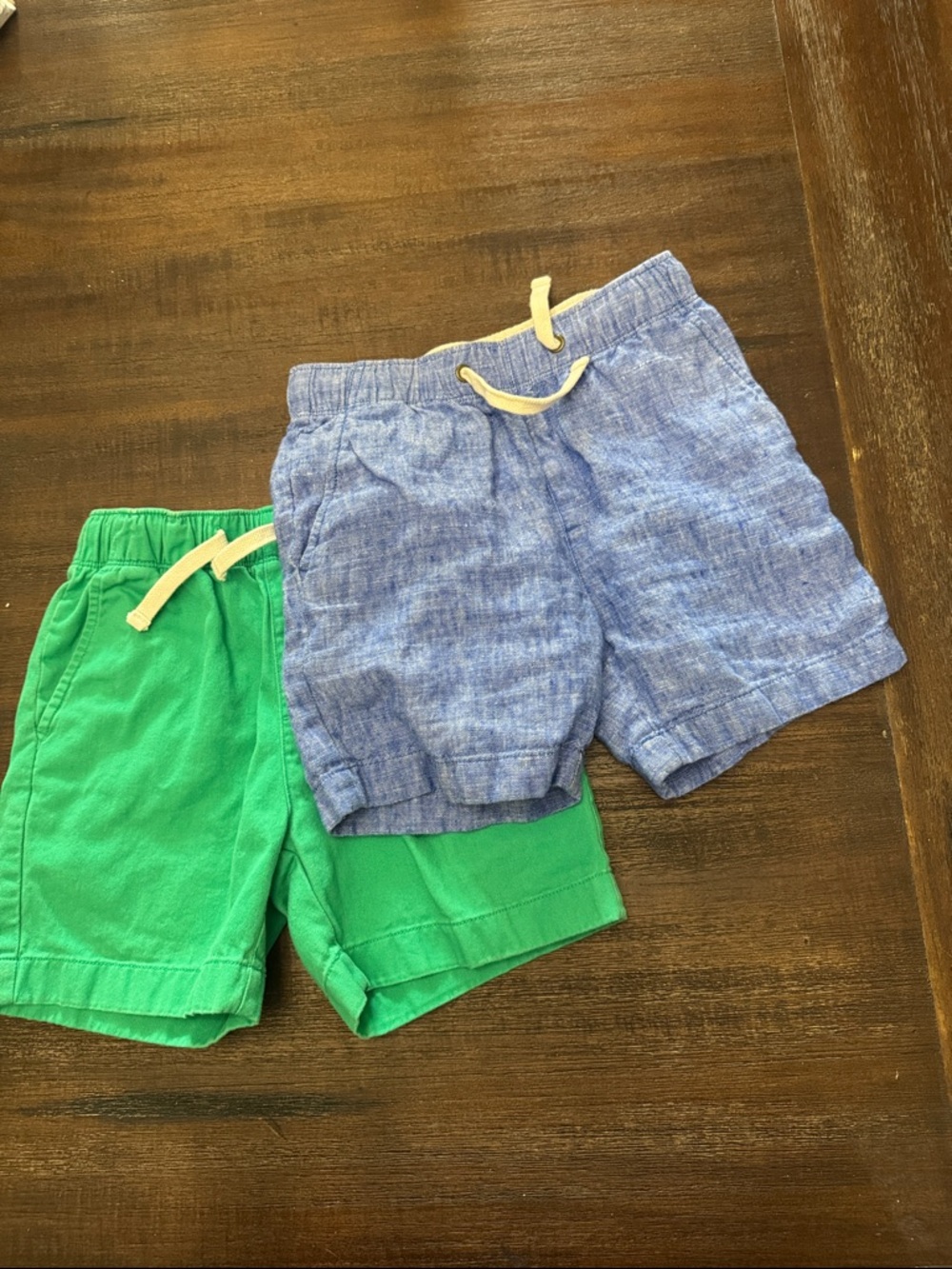 Crewcuts Twin Pack: Blue Chambray & Bright Green Shorts